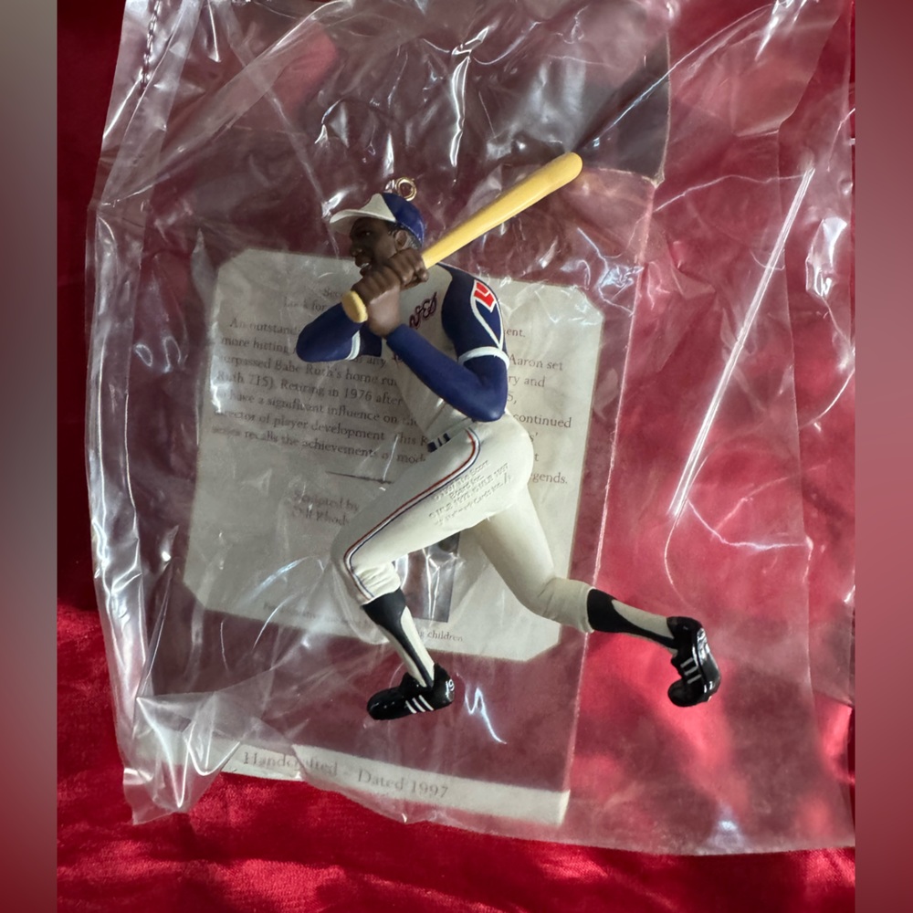 Vintage KEEPSAKE the Label tree ornaments ⚾️ players Nolan Ryan & Hank Aaron nwt - Picture 12 of 12